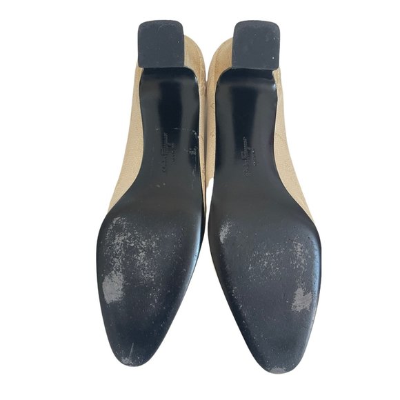Salvatore Ferragamo Grezzo Gold Heels, DQ66147 Size 7.5 2a - Picture 4 of 9